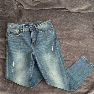 a.n.a Women's Distressed Blue Skinny Jeans